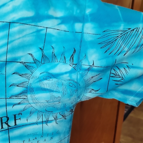Bermuda Map Blue Tie Dye T Shirt - Picture 4 of 9